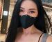 Amber Chia wearing Dazzling Dream Raw Silk Face Mask