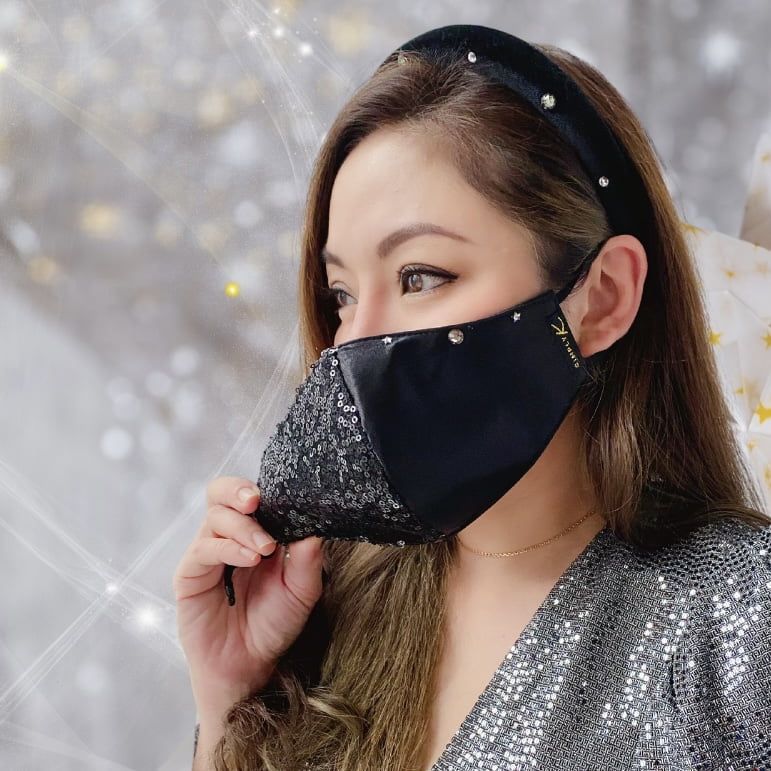 Happy Shop | Lucky stars fashion face mask BLACK